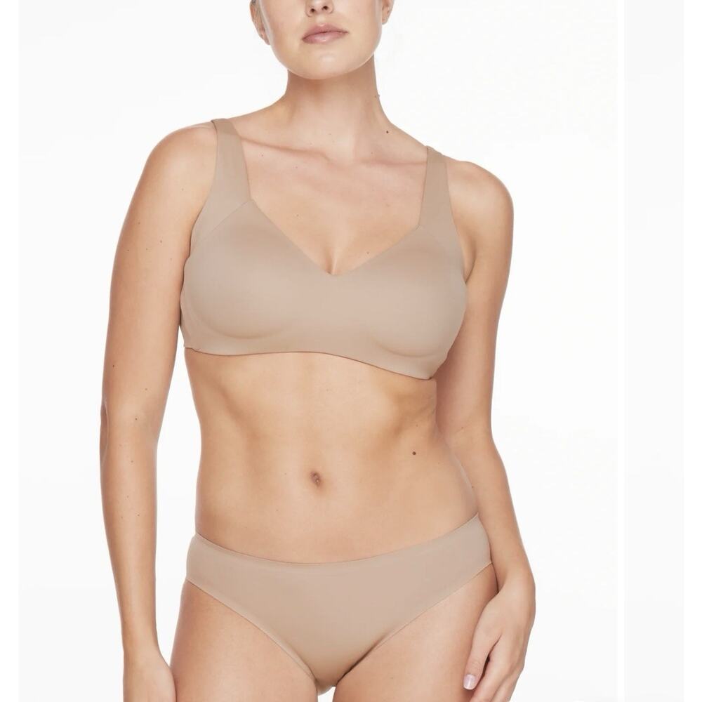 Third Love Comfort Stretch Smoothing Wireless Bra Size XL Taupe Beige Tan‎